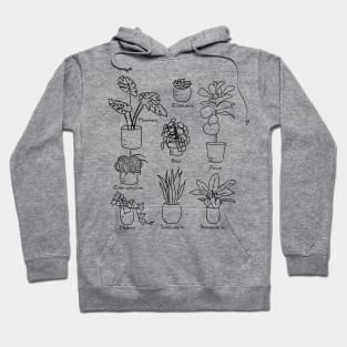 Hand Drawn Indoor Plants for Plant Lovers and Lovers of Cottage Core Hoodie